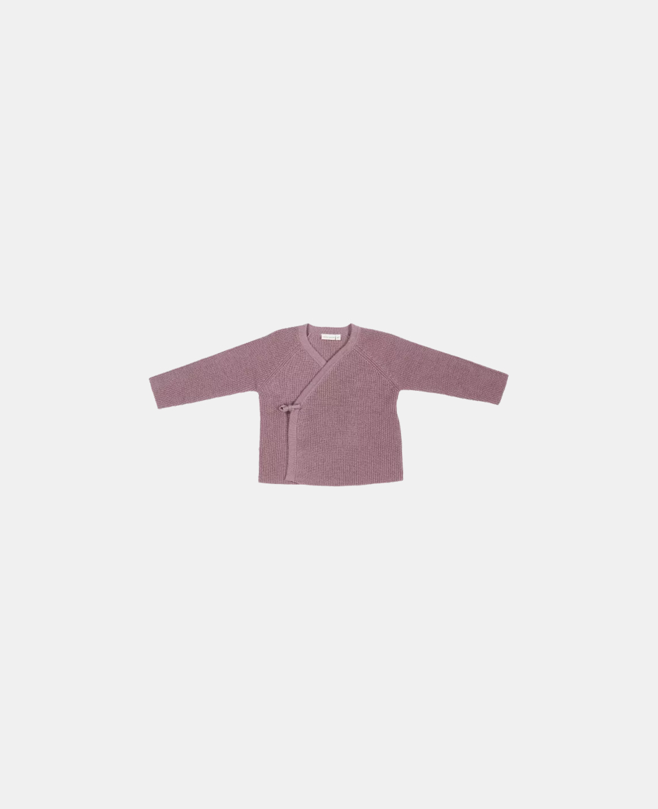 LD-CL26372106.jpg Cardigan tricotat petrecut din mix de lână pentru bebeluși - Mauve - Vintage Little Flowers - Little Dutch - imagine 1