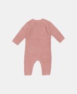 Salopetă tricotată pentru bebeluși - Vintage Pink - Little Pink Flowers - Little Dutch - imagine 3