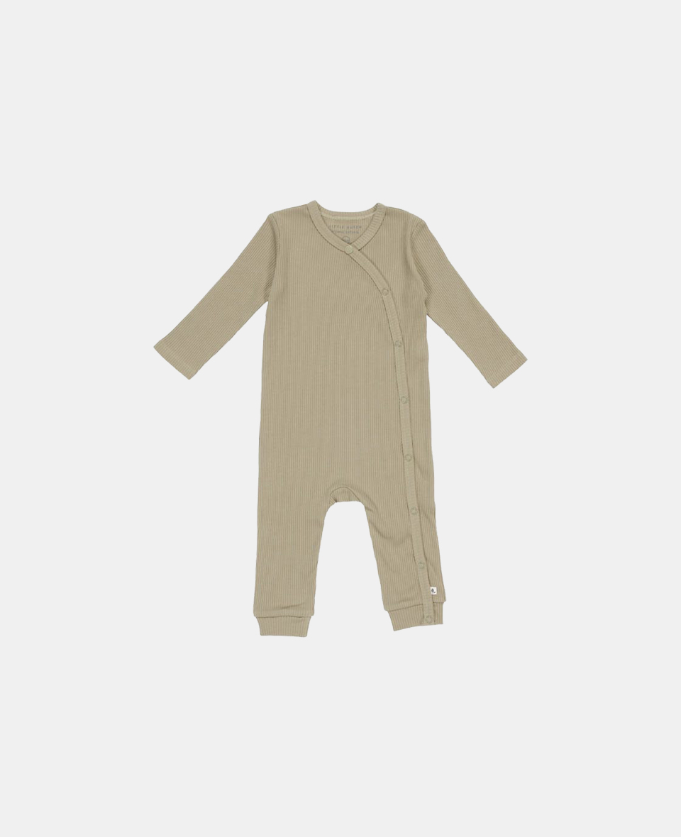 LD-CL40770111.jpg Salopetă rib din bumbac organic pentru bebeluși - Olive - Little Dutch - imagine 1
