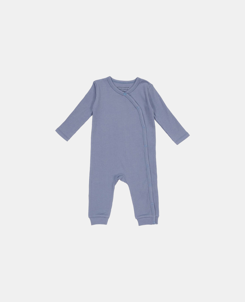 LD-CL40770140.jpg Salopetă rib din bumbac organic pentru bebeluși - Blue - Little Dutch - imagine 1