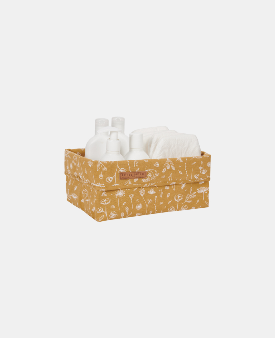 LD-TE30521080.jpg Coș de depozitare din bumbac Wild Flowers Ochre Little Dutch - imagine 1
