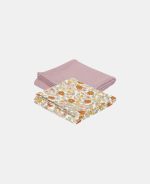Muselină din bumbac - set 2 bucăți - Vintage Little Flowers/Pure Mauve - Little Dutch