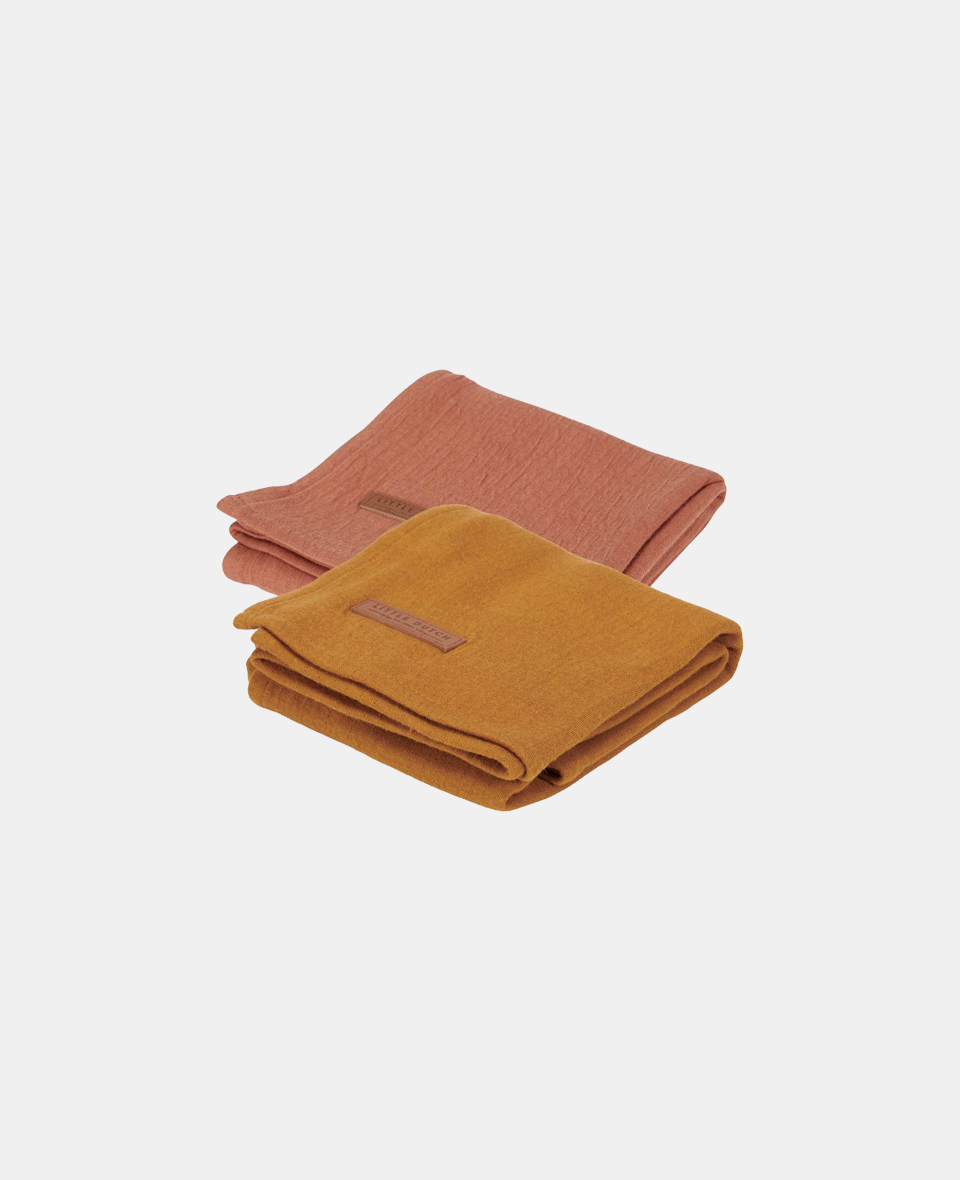 LD-TE50330186.jpg Muselină din bumbac - set 2 bucăți - Pure Rust / Pure Ochre Spice - Little Dutch - imagine 1