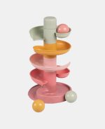 Little Dutch jucărie pentru bebeluși turn spirală cu mingi Pink - imagine 2