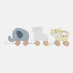 Jucărie din lemn cu roți și șnur pentru tras Elefant Little Dutch - imagine 2