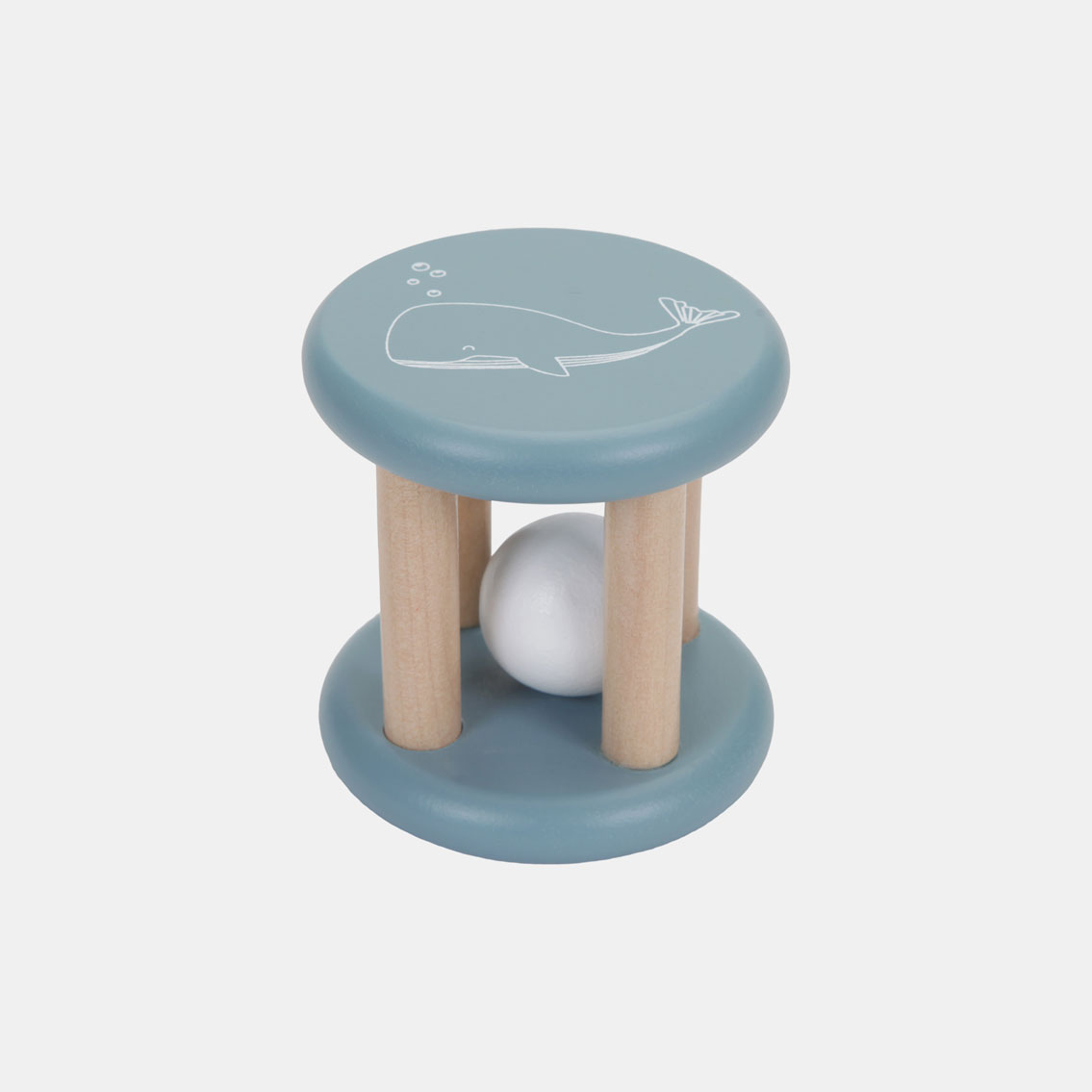 LD7010-Roller-Rattle-Blue-Product-5_main.jpg Jucărie din lemn pentru bebeluși cilindru cu bilă Ocean Little Dutch - imagine 1