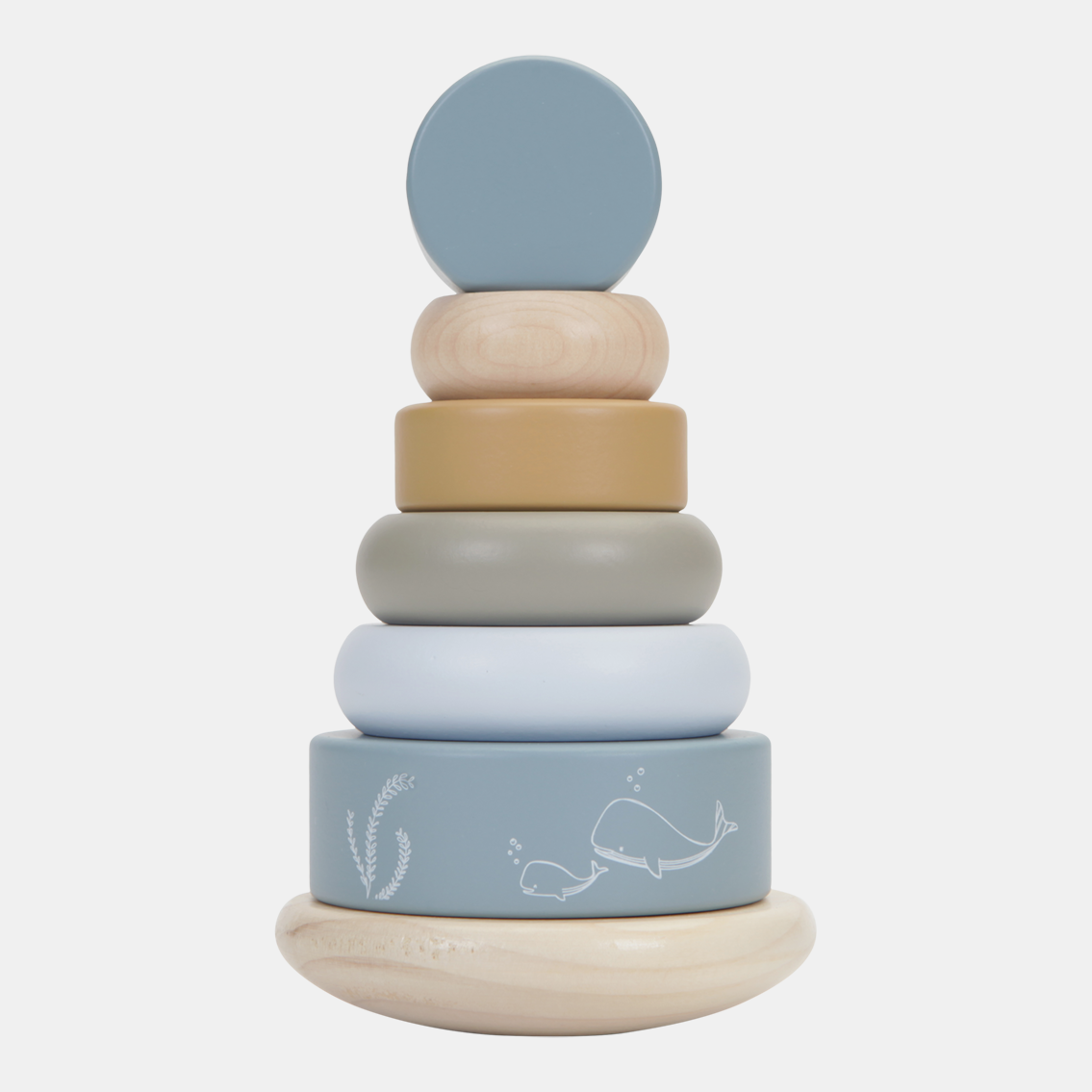 LD7013-Rocking-Ring-Stacker-Blue-Product-2.png Jucărie din lemn pentru stivuire Blue colecția Ocean Little Dutch - imagine 1
