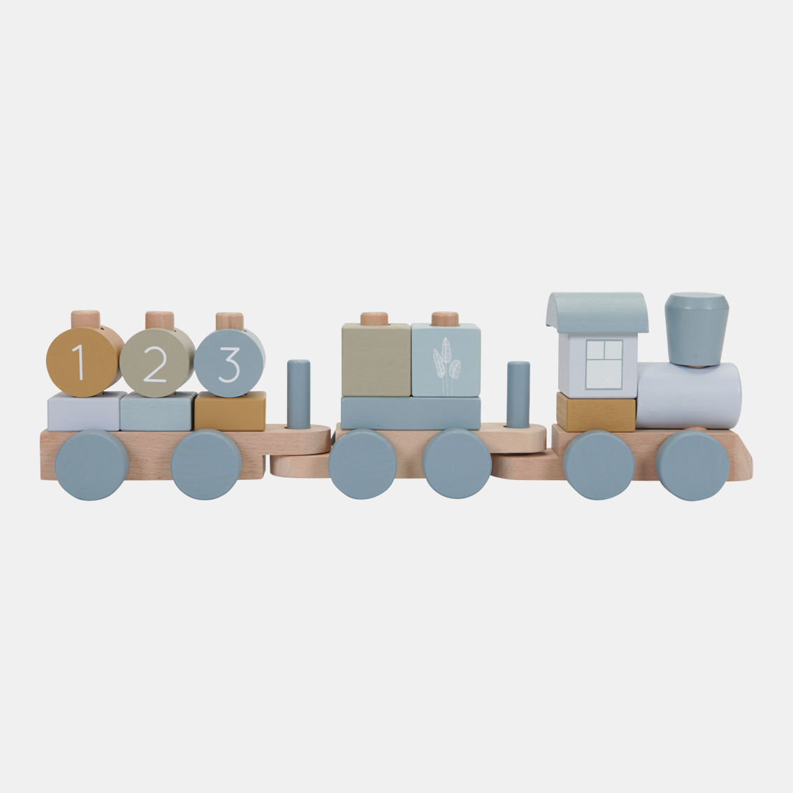 LD7036-Stacking-Train-Blue-Product-3.png Trenuleț din lemn din colecția Ocean Blue Little Dutch - imagine 1