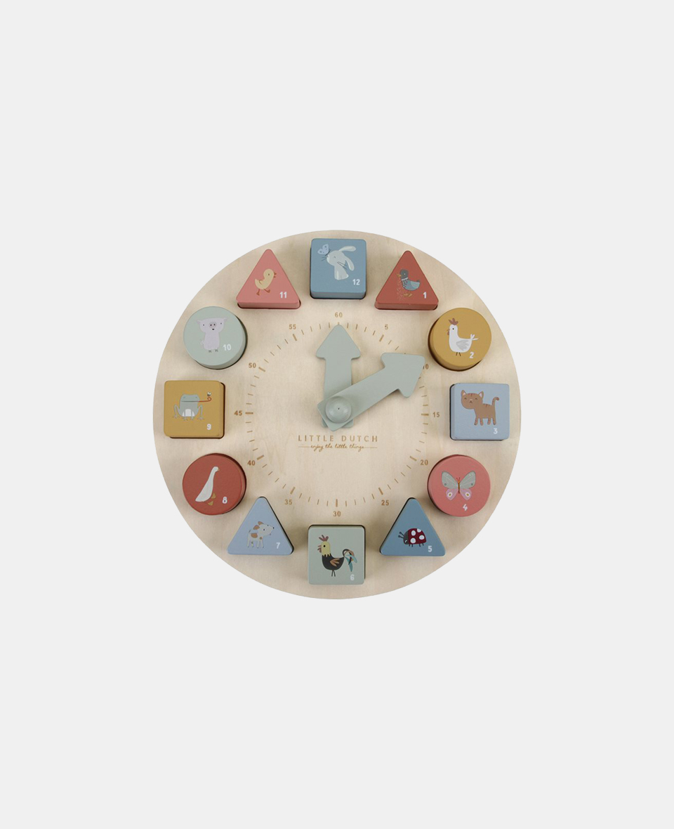LD7063.jpg Puzzle 3D din lemn cu ceas - Little Dutch - imagine 1