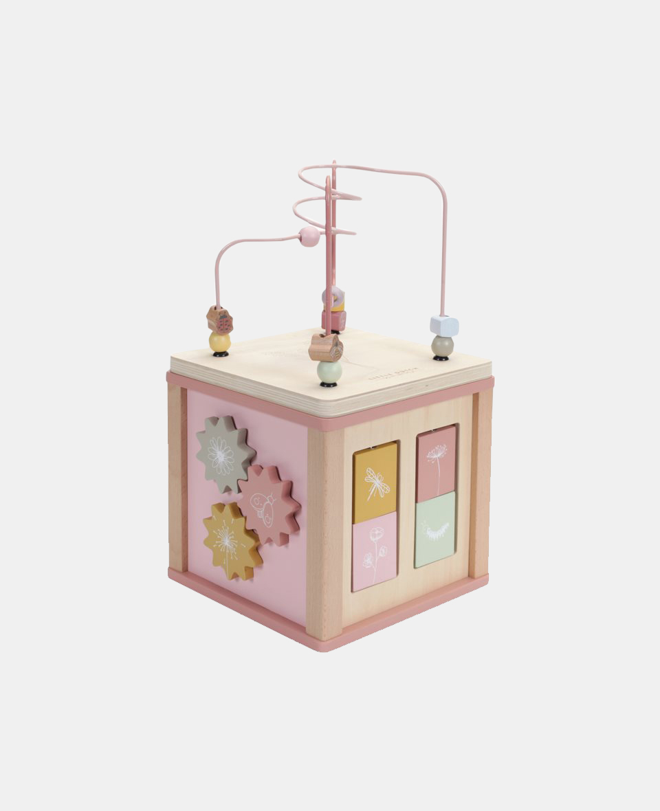 LD7114.jpg Jucărie din lemn FSC - Cub cu Activități - Wild Flowers - Little Dutch - imagine 1