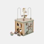 Jucărie din lemn FSC - Cub cu Activități - Little Farm - Little Dutch
