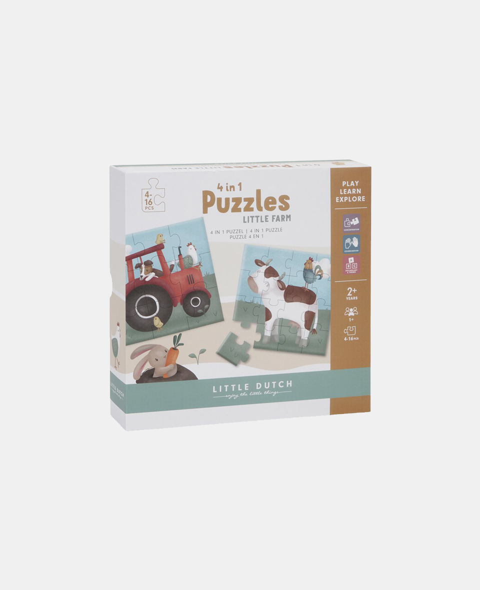 LD7153.jpg Puzzle 4 în 1 din carton FSC - Little Farm - Little Dutch - imagine 1