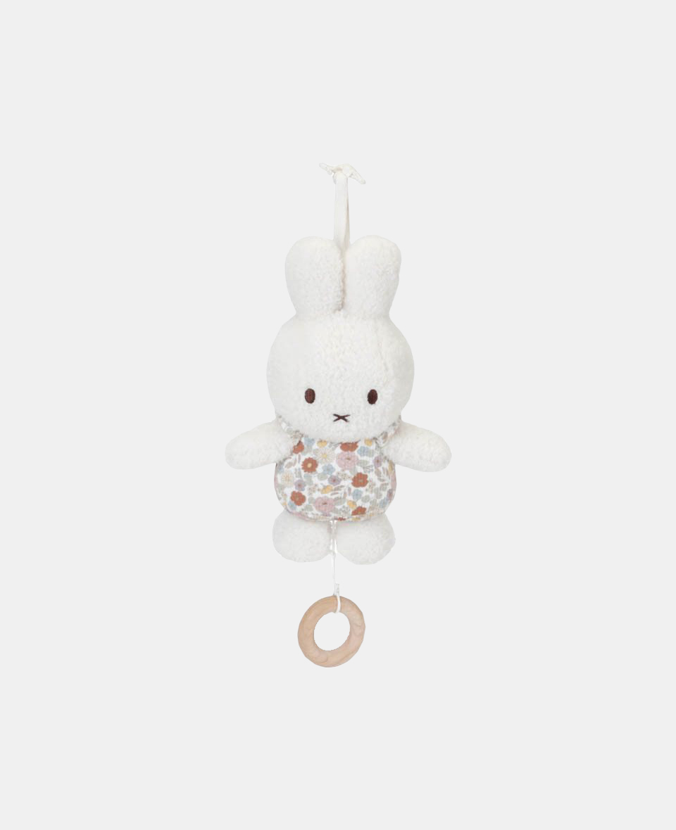 NIJN754.jpg Jucarie muzicala din plus - Miffy Vintage Little Flowers - Little Dutch - imagine 1