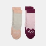 Freja socks 2-pack - Cobblestone/Woodrose - Nuuroo