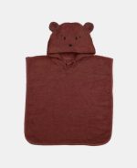 Nuuroo Adelin Poncho cu glugă din bumbac organic Mahogany - imagine 2