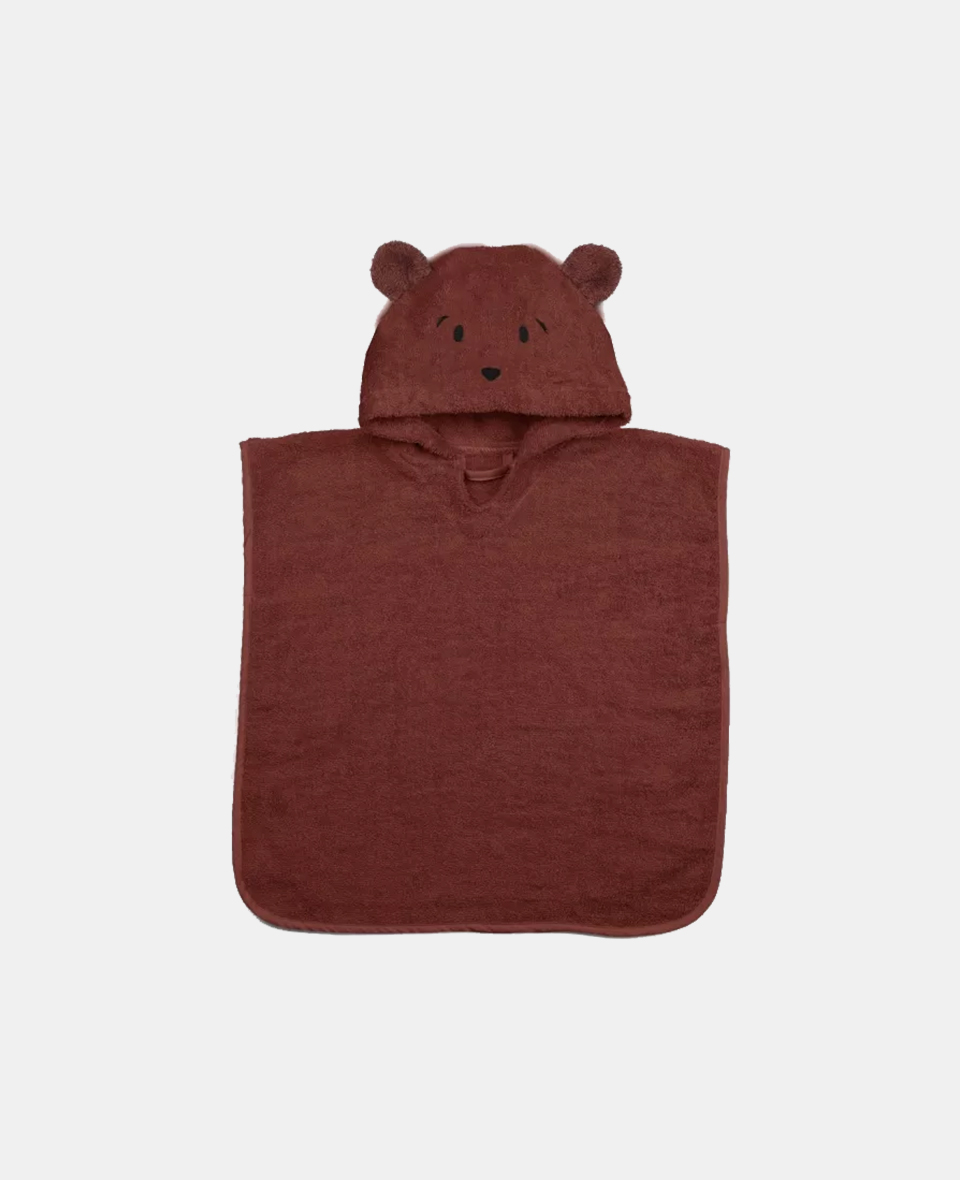 NU359-MAHOGANY.jpg Nuuroo Adelin Poncho cu glugă din bumbac organic Mahogany - imagine 1