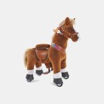 Căluț Brown Ride-On cu mecanism de mișcare și sunete -  3-5 ani
