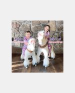 Ponei unicorn ride-on cu mecanism de mișcare și sunete -  4-8 ani - imagine 8