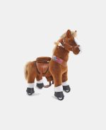 Căluț Brown Ride-On cu mecanism de mișcare și sunete - 4-8 ani