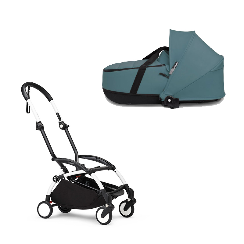 WF-landou-aqua.jpg Stokke YOYO3 cadru alb și landou pentru căruciorul Babyzen YOYO² Aqua - imagine 1