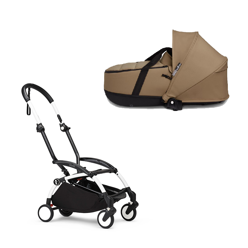 WF-landou-toffee.jpg Stokke YOYO3 cadru alb și landou pentru căruciorul Babyzen YOYO² Toffe - imagine 1