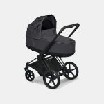 Carucior Nou Nascut Priam: Landou Priam Lux pentru căruciorul Priam Fashion Collections Dream Grey + Cadru Carucior pentru Copii Priam Matt Black Cybex Platinum