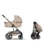 Cărucior Balios S Lux TPE 2 in 1 cu landou pliabil inclus Almond Beige NEW 2026 Cybex Gold - imagine 4