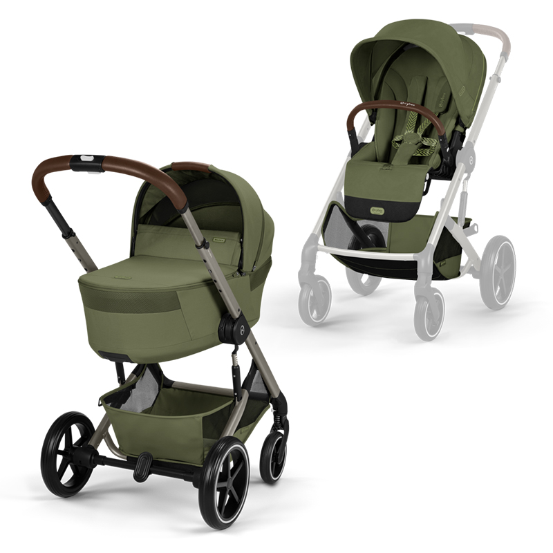4063846591732 Cărucior Balios S Lux TPE cu landou pliabil inclus Moss Green NEW 2026 Cybex Gold - imagine 1