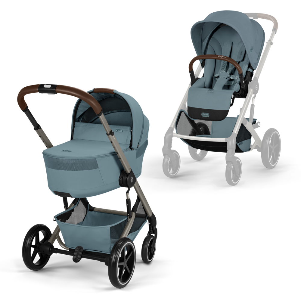 Cărucior Balios S Lux 2 in 1 cu landou pliabil Stormy Blue Cybex Gold 2026 - imagine 2