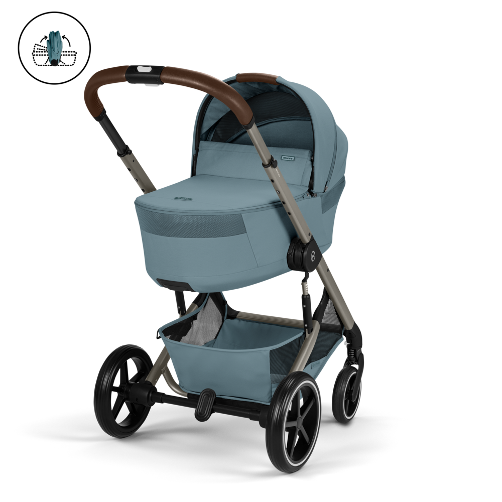 Cărucior Balios S Lux 2 in 1 cu landou pliabil Stormy Blue Cybex Gold 2026 - imagine 4