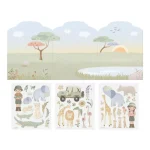 Carte cu autocolante reutilizabile - Jim si Rosa - Safari Friends - Little Dutch - imagine 2