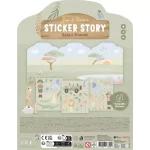 Carte cu autocolante reutilizabile - Jim si Rosa - Safari Friends - Little Dutch - imagine 3