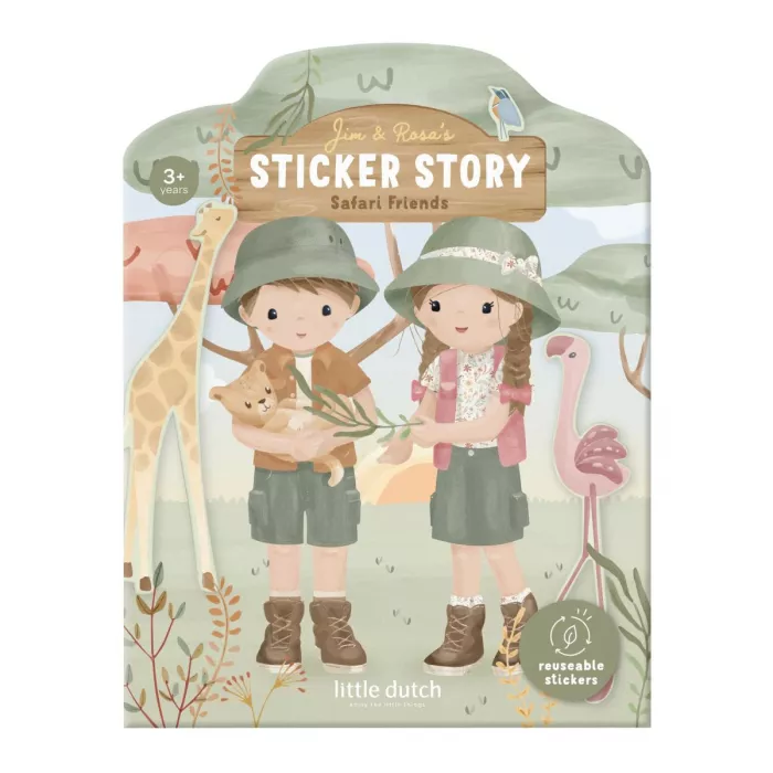 reusable-sticker-book-jim-and-rosa-BT126905-product-3 - Medium-700x700 Carte cu autocolante reutilizabile - Jim si Rosa - Safari Friends - Little Dutch - imagine 1