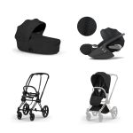 Carucior 3 in 1 Cadru Cărucior pentru copii PRIAM Style Matt Black + Landou pliabil PRIAM Style Landou pliabil Sepia Black + Parte Sport Cărucior PRIAM / ePRIAM Style Sepia Black + Scoică Auto pentru Copii Cloud T i-Size Plus Sephia Black Cybex Platinum