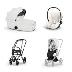 Carucior 3 in 1 Cadru Cărucior pentru copii PRIAM Style Matt Black + Landou pliabil PRIAM Style Landou pliabil Off White + Parte Sport Cărucior PRIAM / ePRIAM Style Off White + Scoică Auto pentru Copii Cloud T i-Size Plus Off White Cybex Platinum