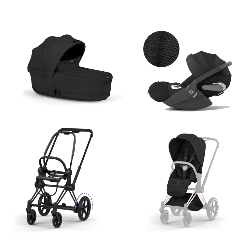 4063846550609-4063846551347-4063846550920-4063846402519 Carucior 3 in 1 Cadru Cărucior pentru copii ePRIAM Style Matt Black + Landou pliabil PRIAM Style Landou pliabil Sepia Black + Parte Sport Cărucior PRIAM / ePRIAM Style Sepia Black + Scoică Auto pentru Copii Cloud T i-Size Plus Sephia Black Cybex Platinum - imagine 1