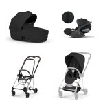 Carucior 3 in 1 Cadru Cărucior pentru copii MIOS Style Chrome Brown + Landou pliabil MIOS / COYA Style Sepia Black + Parte Sport Cărucior MIOS Style Sepia Black + Scoică Auto pentru Copii Cloud T i-Size Plus Sephia Black Cybex Platinum