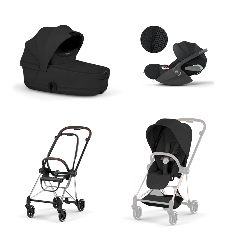 4063846550746-4063846552115-4063846551699-4063846402519 Carucior 3 in 1 Cadru Cărucior pentru copii MIOS Style Chrome Brown + Landou pliabil MIOS / COYA Style Sepia Black + Parte Sport Cărucior MIOS Style Sepia Black + Scoică Auto pentru Copii Cloud T i-Size Plus Sephia Black Cybex Platinum - imagine 1