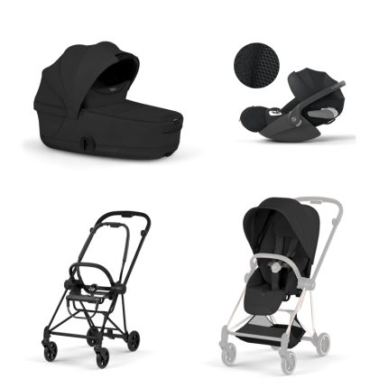 Carucior 3 in 1 Cadru Cărucior pentru copii MIOS Style Matt Black + Landou pliabil MIOS / COYA Style Sepia Black + Parte Sport Cărucior MIOS Style Sepia Black + Scoică Auto pentru Copii Cloud T i-Size Plus Sephia Black Cybex Platinum