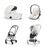 Carucior 3 in 1 Cadru Cărucior pentru copii MIOS Style Matt Black + Landou pliabil MIOS / COYA Style Off White + Parte Sport Cărucior MIOS Style Off White + Scoică Auto pentru Copii Cloud T i-Size Plus Off White Cybex Platinum