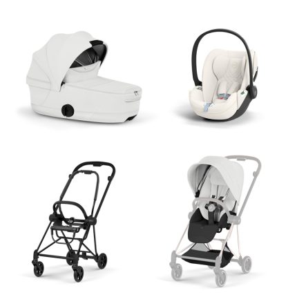 Carucior 3 in 1 Cadru Cărucior pentru copii MIOS Style Matt Black + Landou pliabil MIOS / COYA Style Off White + Parte Sport Cărucior MIOS Style Off White + Scoică Auto pentru Copii Cloud T i-Size Plus Off White Cybex Platinum