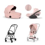 Carucior 3 in 1 Cadru Cărucior pentru copii MIOS Style Matt Black + Landou pliabil MIOS / COYA Style Peach Pink + Parte Sport Cărucior MIOS Style Peach Pink + Scoică Auto pentru Copii Cloud T i-Size Plus Peach Pink Cybex Platinum