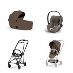 Carucior 3 in 1 Cadru Cărucior pentru copii MIOS Style Matt Black + Landou pliabil MIOS / COYA Style Coconut Brown + Parte Sport Cărucior MIOS Style Coconut Brown + Scoică Auto pentru Copii Cloud T i-Size Plus Coconut Brown Cybex Platinum