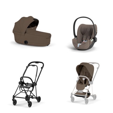 Carucior 3 in 1 Cadru Cărucior pentru copii MIOS Style Matt Black + Landou pliabil MIOS / COYA Style Coconut Brown + Parte Sport Cărucior MIOS Style Coconut Brown + Scoică Auto pentru Copii Cloud T i-Size Plus Coconut Brown Cybex Platinum