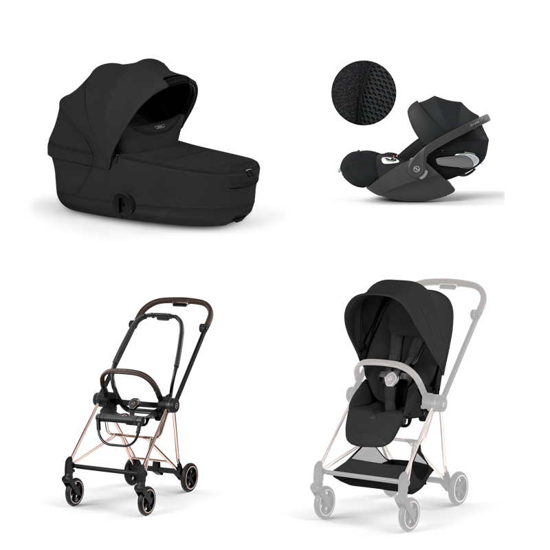 4063846550869-4063846552115-4063846551699-4063846402519 Carucior 3 in 1 Cadru Cărucior pentru copii MIOS Style Rosegold + Landou pliabil MIOS / COYA Style Sepia Black + Parte Sport Cărucior MIOS Style Sepia Black + Scoică Auto pentru Copii Cloud T i-Size Plus Sephia Black Cybex Platinum - imagine 1