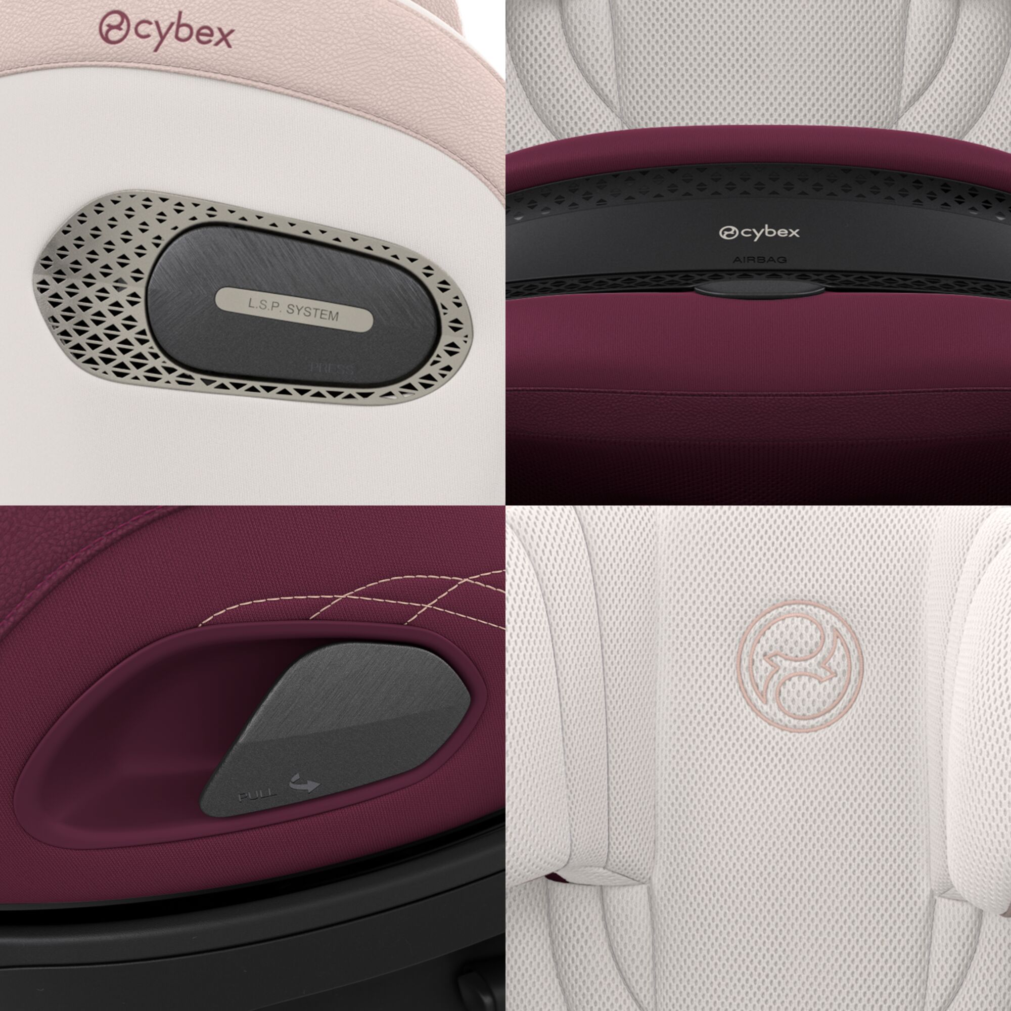 Anoris S Airbag Style Quartz Pink, Scaun auto pentru copii 76-125 cm - Cybex Platinum - imagine 2