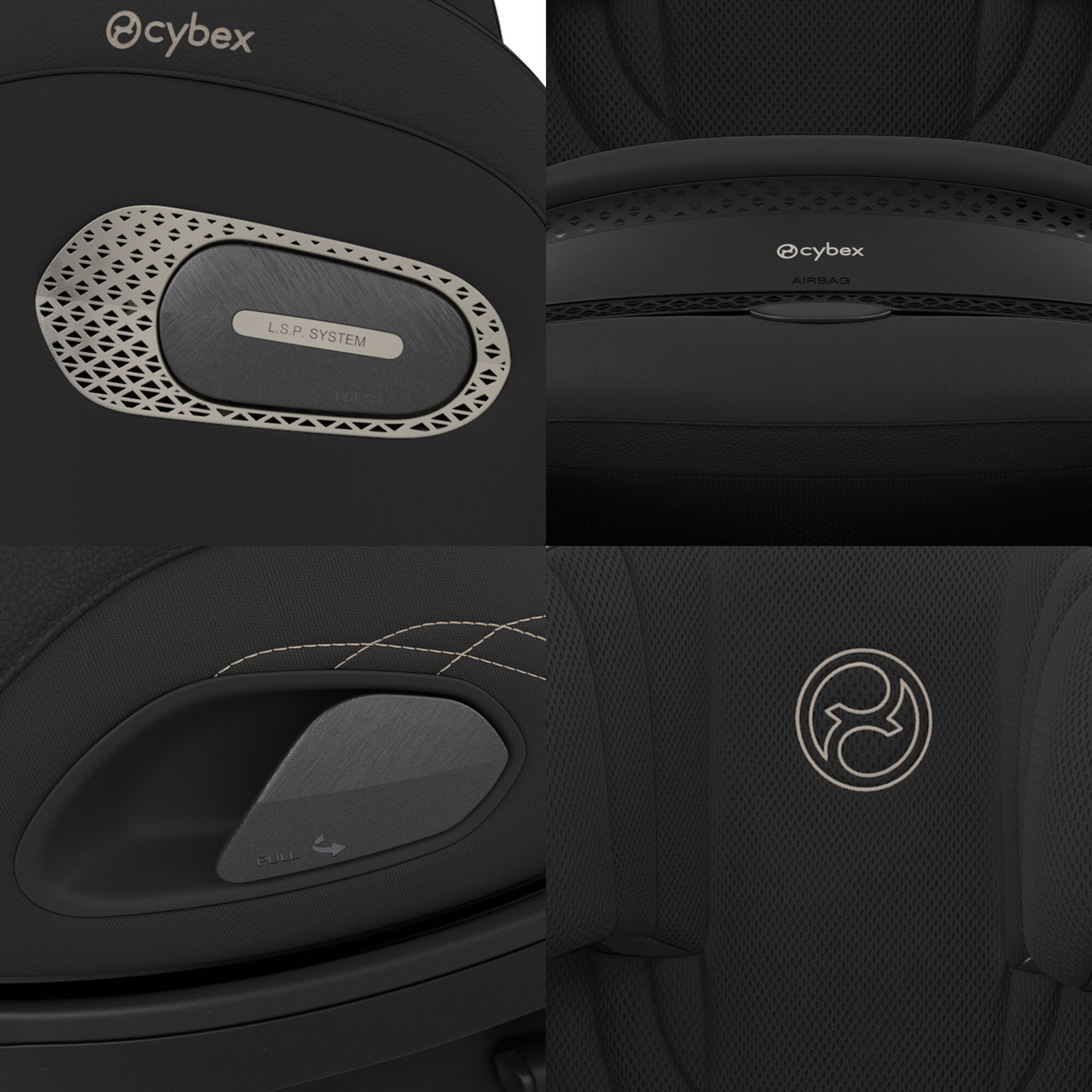 Anoris S Airbag Style Sepia Black, Scaun auto pentru copii 76-125 cm - Cybex Platinum - imagine 2