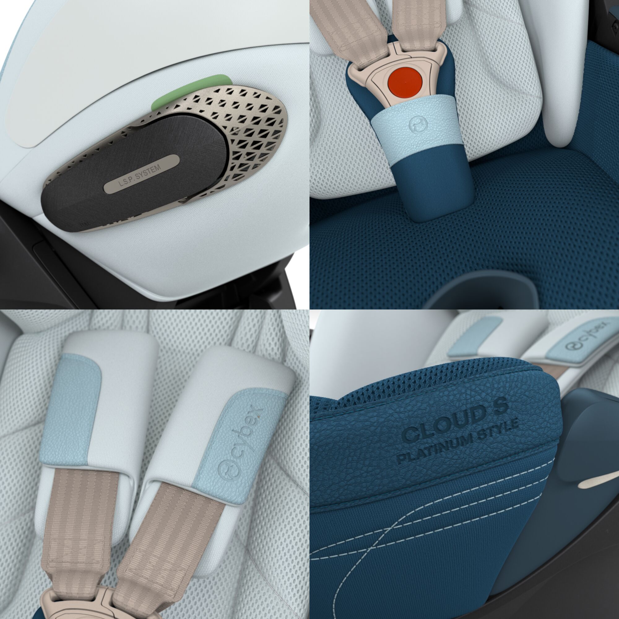 Scoica auto Cloud S Style Opal Blue i-Size Plus Cybex Platinum, pentru copii, 0-24 luni - imagine 3
