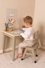 Scaun din lemn pentru copii School Chair Olive – Little Dutch - imagine 2